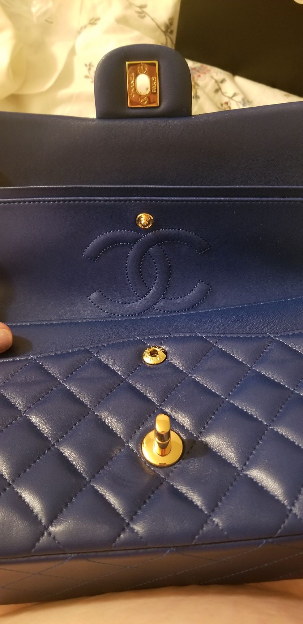 Chanel double flap bag - royal blue