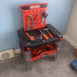Kids Plastic Work Bench With Tools