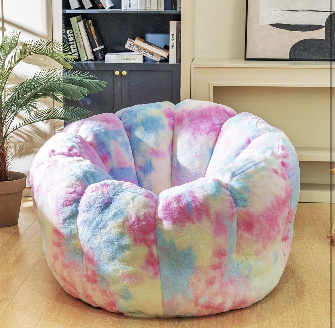 Giant Faux Fur Adult Chair with Petal Armrest For Sale $60.00 50%+ OFF Retail $169.99 NEW