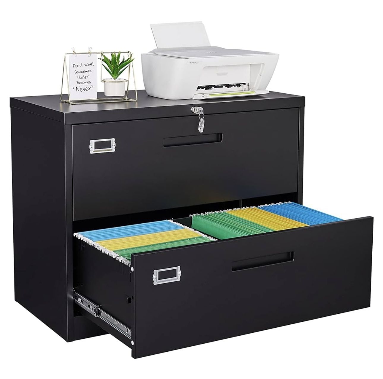 🥨Letaya Metal Lateral File Cabinets with Lock,2 Drawer Steel Wide Filing Organization Storage Cabinets