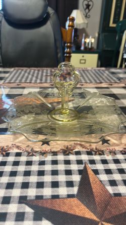 Rare uranium canary, yellow candy dish