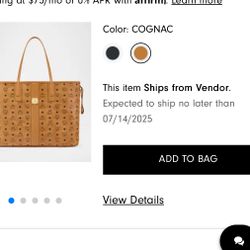 Large Reversible Mcm Tote Authentic Bag 