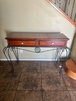 Wood and Wrought Iron Table