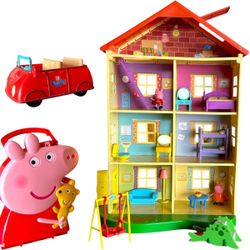 Peppa Pig Playhouse with car and Peppa carrying case