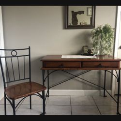 Beautiful Vintage Wooden Desk And chair Set