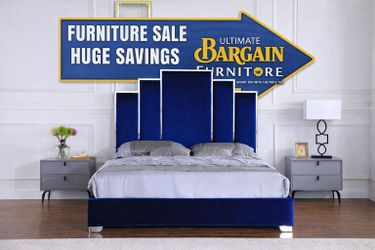 Luxury Blue Velvet Bed