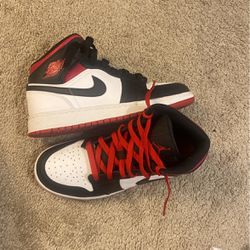 Red, black and white Jordan 1s