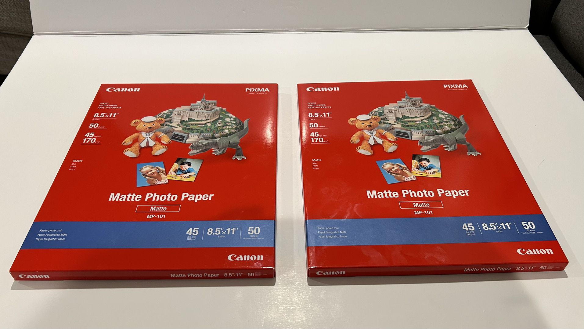 2 Canon Matte Photo Paper, 8.5 x 11 Inch, 50 Count (7981A004) (2 PACKS)