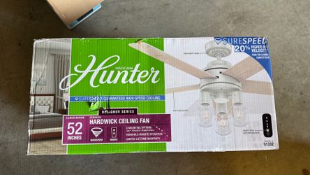 NEW Hunter Hardwick 52” Ceiling Fan w/ LED Light & Remote - White (Model 51332)