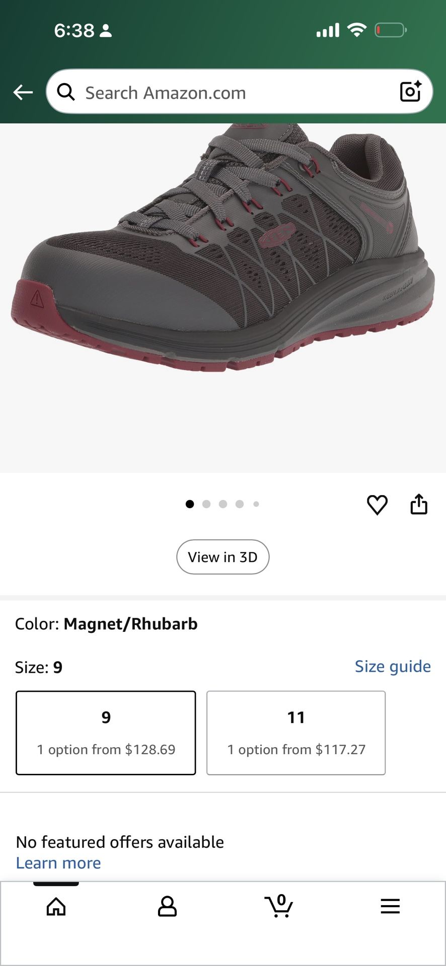 KEEN Utility womens Vista Energy Low Height Sneakers Composite Toe Industrial Work Shoes Size 8.5 Magnet/Rhubarb 