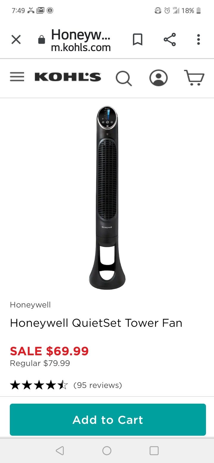 Honeywell quiet set tower fan