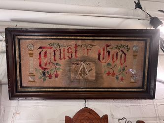 Victorian Masonic Punch Paper Embroidery