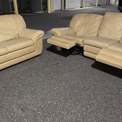Leather recliner sofa & leather loveseat (DELIVER OPTION)