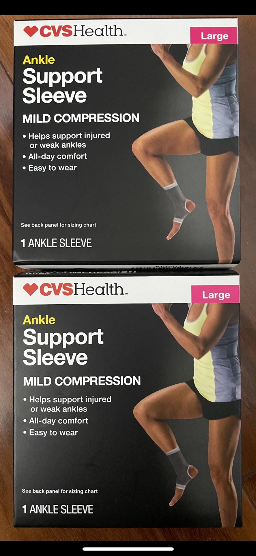 2 CVS Ankle Support Sleeve Large