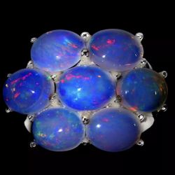 925 sterling Silver Fire Opal Ring Size 7