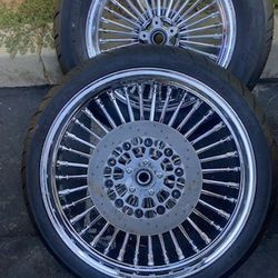 Fat Spoke Wheels for Harley Touring FLHTC FLHX FLHR 00-08 Bagger