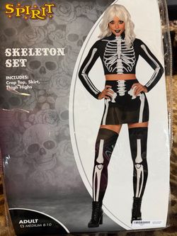 💀 Women’s Skeleton Halloween Costume – Size Medium (8–10)