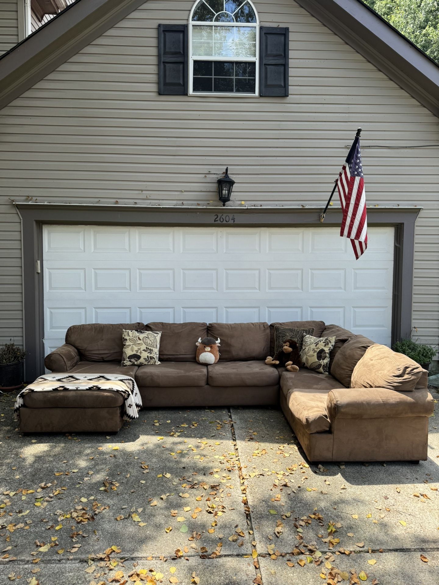 Ashley Furniture 3 piece brown sectional