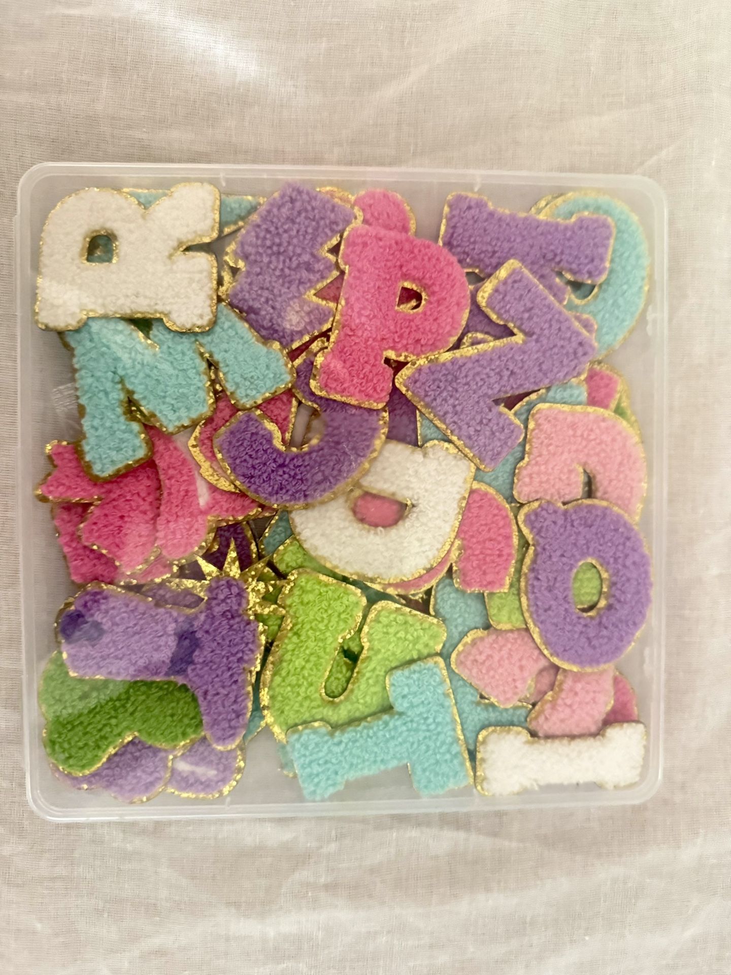 44 PIECES SELF-ADHESIVE LETTER PATCHES IRON ON