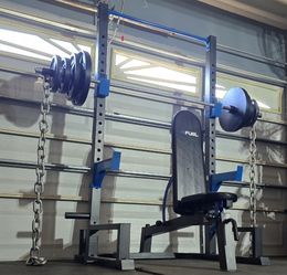 <<FREE DELIVERY>>  SQUAT RACK  + ADJUSTABLE BENCH + OLYMPIC WEIGHT PLATES + OLYMPIC BARBELL + OLYMPIC WEIGHT TREE 