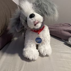 Build A Bear Promise Pets Super Soft Fuzzy Shihtzu Puppy Plush Dog Grey/White