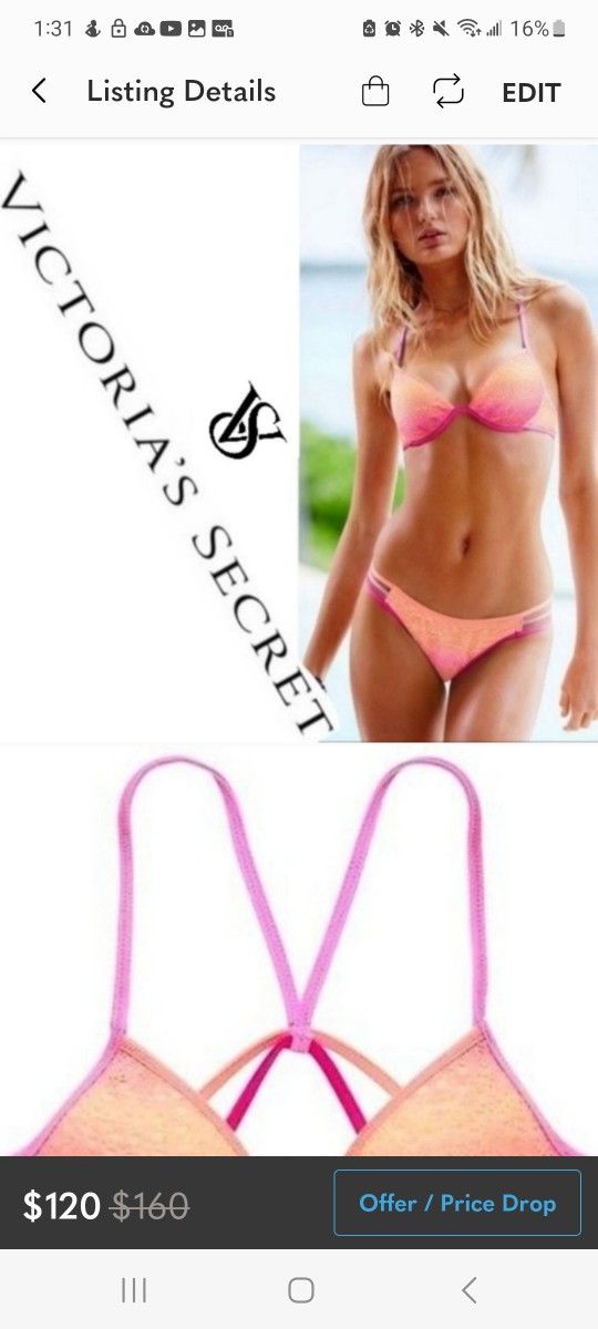 Nwt Victoria's Secret Ombre Bikini Set