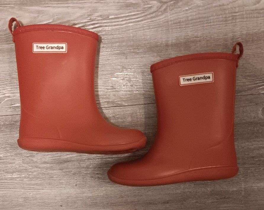 Tree Grandpa, Kids Rain Boots, Easy-On, Waterproof Toddler Shoes Size 9 / 17 cm