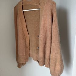 brown angora cardigan 