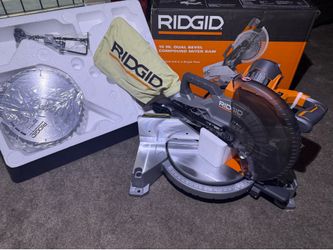 RIDGID 10” Corded Dual Bevel Miter Saw with LED Cut Line Indicator