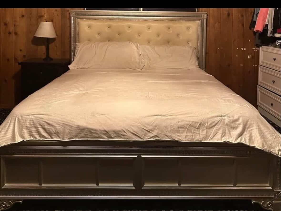 Cali-King Bed Frame Silver