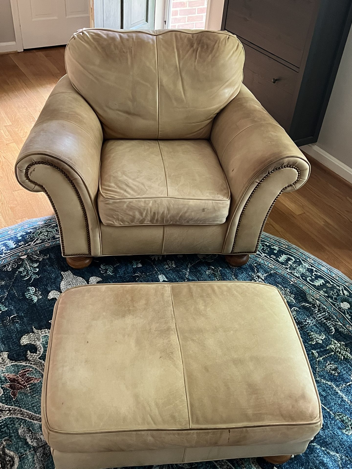 Leather Chair & Ottoman