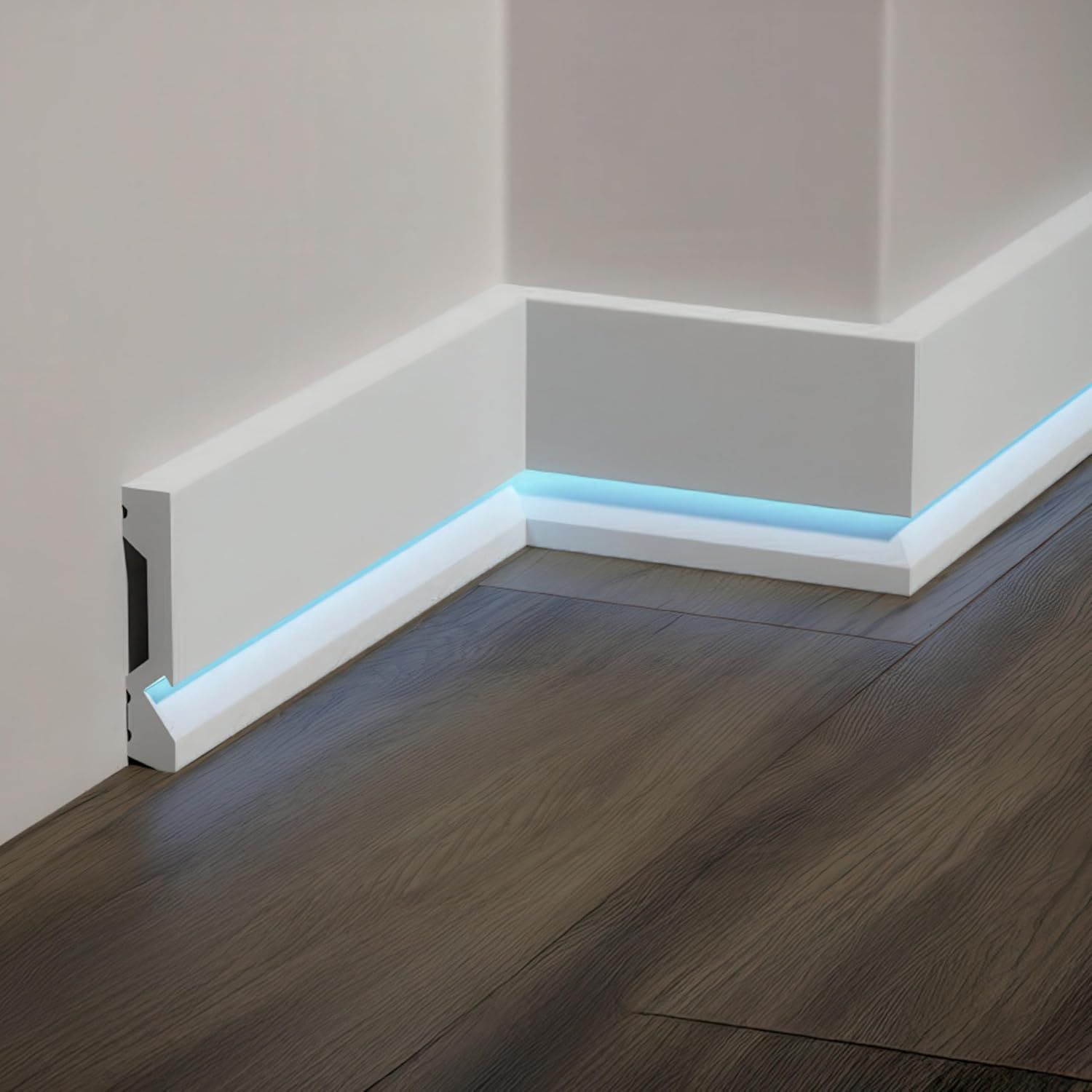 7-Piece 94.5β³ (55.12 ft) LED Baseboard & Crown Molding with Duct Kit for Seamless Ambient Home Accent Lighting | Waterproof Channel for Easy LED Strip