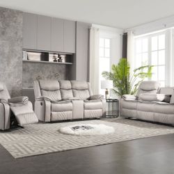 SUPER SALE Weston Stone - 3PC Reclining Living Room Set
