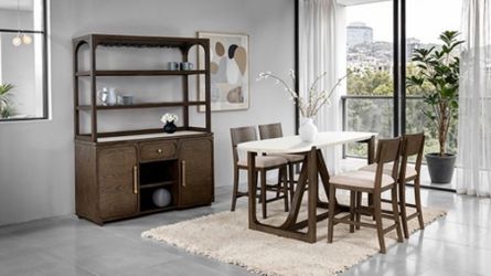 Stone Top Counter Height Dining Table Set