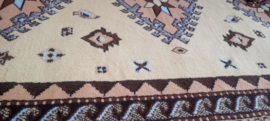 New 5 by 7 area rug thick and elegant soft to the feet high grade material only