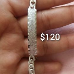 925 Sterling Silver Bracelets/Esclavas De Plata 925