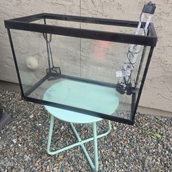 20 gallon aquarium with light and net