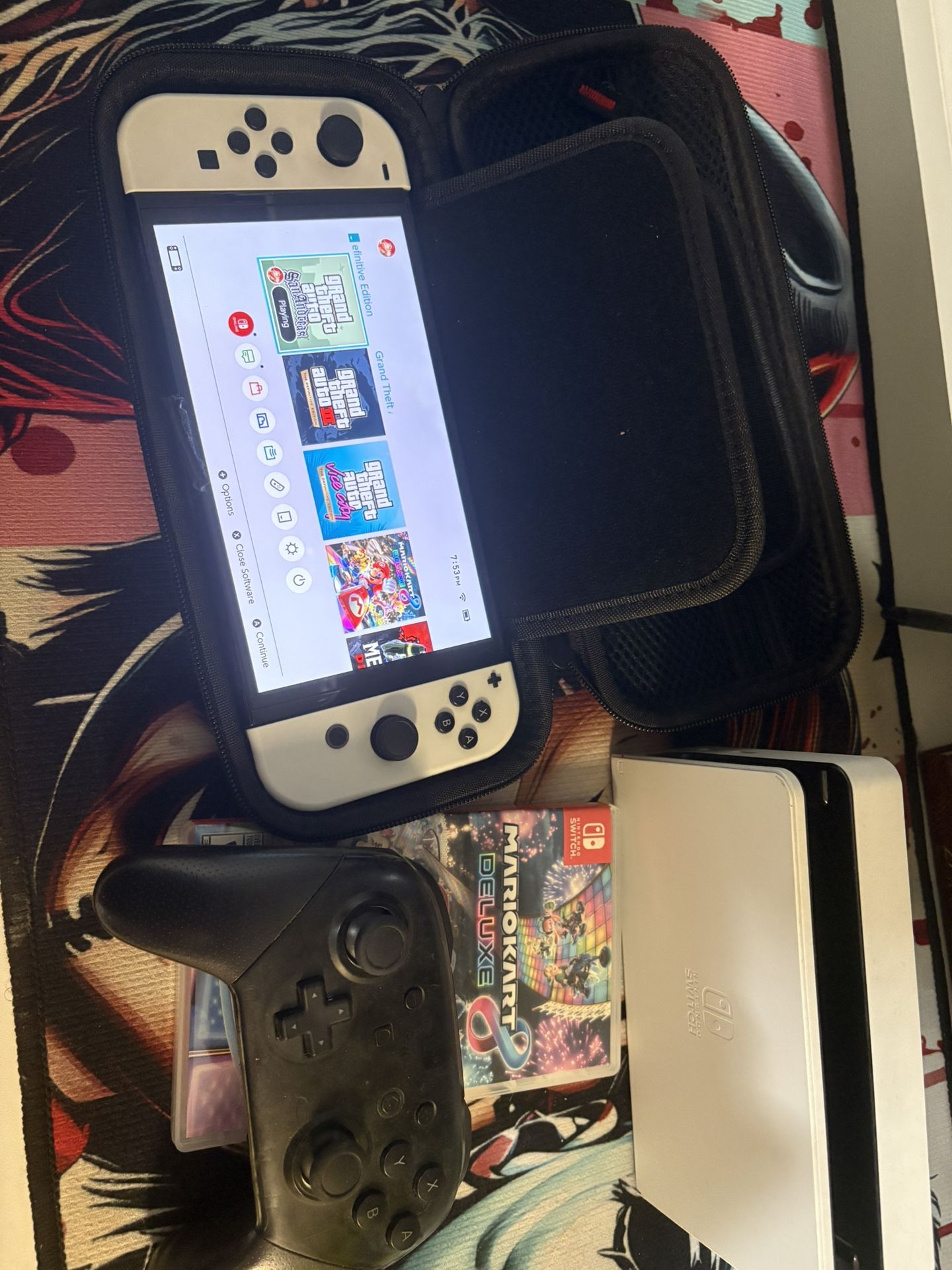 Oled Switch,Mario Kart 8,pro Controller,Tv dock Power Wire