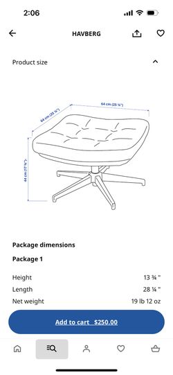 Free Blue Corduroy Ikea Havberg Armchair and Ottoman M for