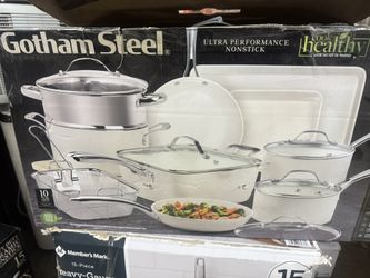 GOTHAM STEEL 15 Pc Ceramic Cookware Set Nonstick, Pots and Pans Set Non Stick for Kitchen with Frying Pan, Sauce Pan, Pots and Pans for Cooking, Non T
