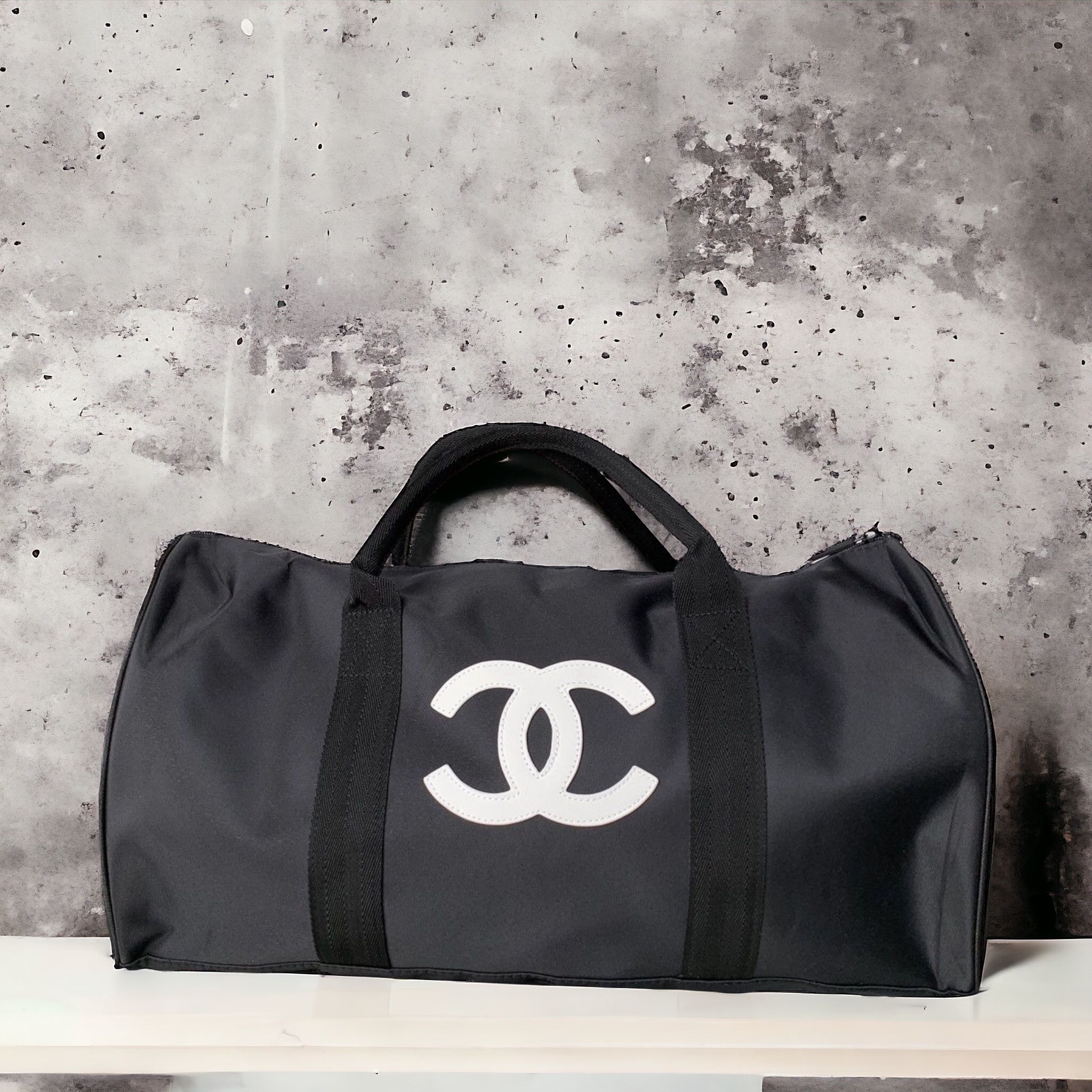 Black/White CHANEL Duffel Bag W/ COA