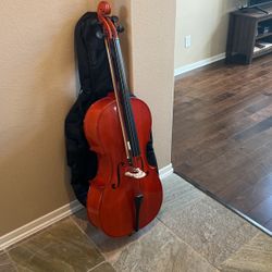 Cello With Case And Bow