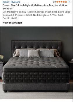 Elverock Queen Size 14-Inch Hybrid Mattress