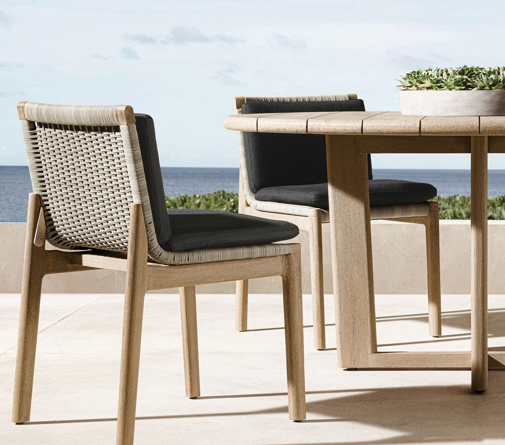 RH Outdoor Table 60” Solid Teak