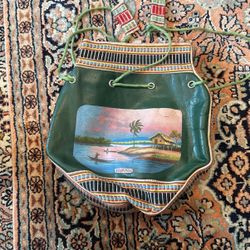 Vintage Ecuador Bag Hand Painted Hand Stitched