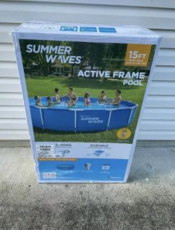 Summer Waves 15ft x 33in Active Frame Above Ground Swimming Pool Set