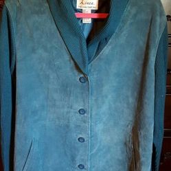 Gorgeous Genuine Suede & Knit Linea Louis Dell'Olio jacket/shirt. Brand New Never Worn.
