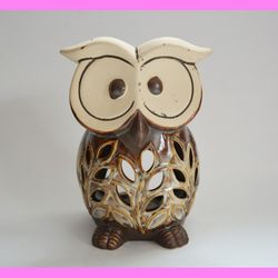 Owl Shape Wax Warmer Candle Warmer Holder  Ceramic Tealight Brown Decorative