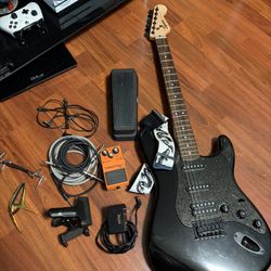 Fender Squier (Black color with reflective sparkles) And MORE