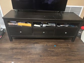 Ikea hemmes black Wood TV Stand with Drawers
